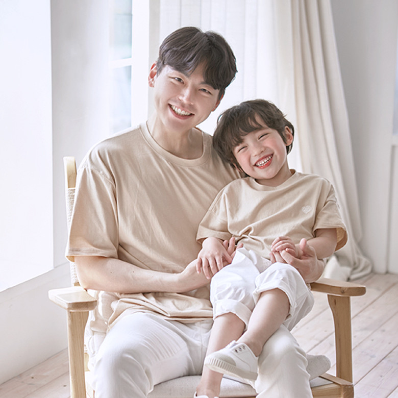 ベーグルショートTシャツパパと赤ちゃん21B03MK /ファミリールック、家族の写真の衣装