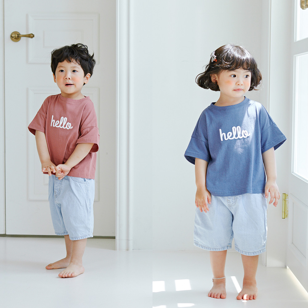ハローショートTシャツ子供22B06K /ファミリールック、家族写真衣装